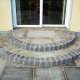 Patio in Tobermore Pietra Sandstone Natural with Kerbstone risers in Steps
 (05-09-2008)